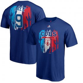 Wholesale Cheap Chicago Cubs #9 Javier Baez Majestic 2019 Spring Training Name & Number T-Shirt Royal