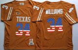 Wholesale Cheap Men's Texas Longhorns 34 Ricky Williams Orange USA Flag College Jersey