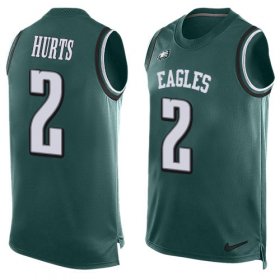 Wholesale Cheap Nike Eagles #2 Jalen Hurts Green Team Color Men\'s Stitched NFL Limited Tank Top Jersey