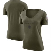 Wholesale Cheap Women's New Orleans Saints Nike Olive Salute to Service Legend Scoop Neck T-Shirt