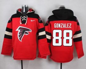 Wholesale Cheap Nike Falcons #88 Tony Gonzalez Red Player Pullover NFL Hoodie