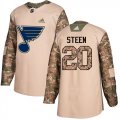 Wholesale Cheap Adidas Blues #20 Alexander Steen Camo Authentic 2017 Veterans Day Stitched Youth NHL Jersey