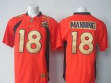 Wholesale Cheap Nike Broncos #18 Peyton Manning Orange Team Color Super Bowl 50 Collection Men's Stitched NFL Elite Jersey