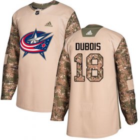 Wholesale Cheap Adidas Blue Jackets #18 Pierre-Luc Dubois Camo Authentic 2017 Veterans Day Stitched Youth NHL Jersey