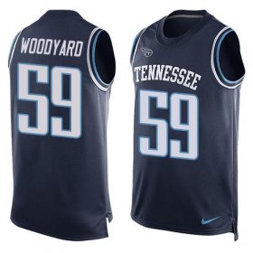 Wholesale Cheap Nike Titans #59 Wesley Woodyard Navy Blue Team Color Men\'s Stitched NFL Limited Tank Top Jersey
