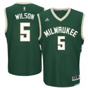 Wholesale Cheap Men's Milwaukee Bucks #5 D.J. Wilson adidas Green 2017 NBA Draft Pick Replica Jersey