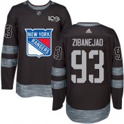 Wholesale Cheap Adidas Rangers #93 Mika Zibanejad Black 1917-2017 100th Anniversary Stitched NHL Jersey