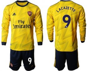 Wholesale Cheap Arsenal #9 Lacazette Away Long Sleeves Soccer Club Jersey