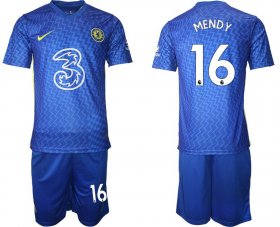 Wholesale Cheap Men 2021-2022 Club Chelsea home blue 16 Nike Soccer Jersey