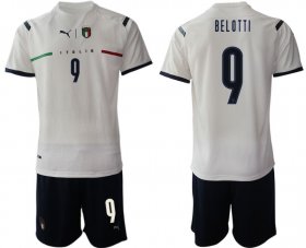 Wholesale Cheap Men 2020-2021 European Cup Italy away white 9 Soccer Jersey