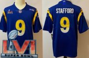Wholesale Cheap Men's Los Angeles Rams #9 Matthew Stafford Limited Royal 2022 Super Bowl LVI Bound Vapor Jersey