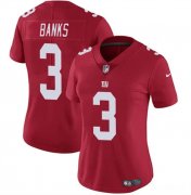 Cheap Women's New York Giants #3 Deonte Banks Red Vapor Stitched Jersey(Run Small)