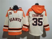 Wholesale Cheap Men's San Francisco Giants #35 Brandon Crawford Cream Ageless Must-Have Lace-Up Pullover Hoodie