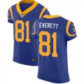 Wholesale Cheap Nike Rams #81 Gerald Everett Royal Blue Alternate Men's Stitched NFL Vapor Untouchable Elite Jersey