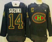 Cheap Men's Montreal Canadiens #14 Nick Suzuki Black History Night Authentic Jersey