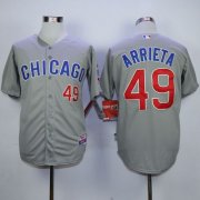 Wholesale Cheap Cubs #49 Jake Arrieta Grey Road Cool Base Stitched MLB Jersey