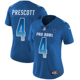 Wholesale Cheap Nike Cowboys #4 Dak Prescott Royal Women\'s Stitched NFL Limited NFC 2019 Pro Bowl Jersey
