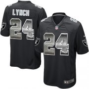 Wholesale Cheap Nike Raiders #24 Marshawn Lynch Black Team Color Men's Stitched NFL Limited Strobe Jersey