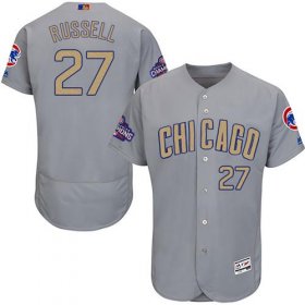Wholesale Cheap Cubs #27 Addison Russell Grey Flexbase Authentic 2017 Gold Program Stitched MLB Jersey