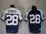 Wholesale Cheap Cowboys #28 Felix Jones Blue Thanksgiving Stitched Throwback NFL Jersey