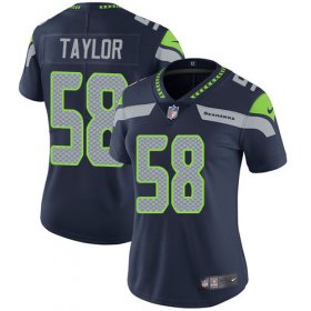 Wholesale Cheap Nike Seahawks #58 Darrell Taylor Steel Blue Team Color Women\'s Stitched NFL Vapor Untouchable Limited Jersey