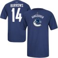 Wholesale Cheap Vancouver Canucks #14 Alexandre Burrows Reebok Name and Number Player T-Shirt Navy