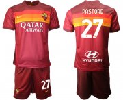 Wholesale Cheap Men 2020-2021 club Roma home 27 red Soccer Jerseys