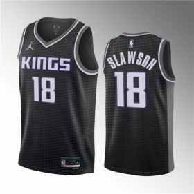Wholesale Cheap Men\'s Sacramento Kings #18 Jalen Slawson Black 2023 Draft Statement Edition Stitched Jersey