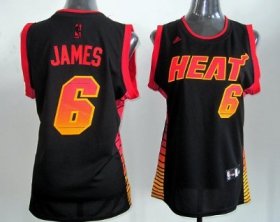 Wholesale Cheap Miami Heat #6 LeBron James Vibe Black Fashion Womens Jersey