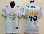 Wholesale Cheap Nike Steelers #43 Troy Polamalu White Women's Fem Fan NFL Game Jersey