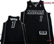 Wholesale Cheap Miami Heat #1 Chris Bosh Revolution 30 Swingman All Black With White Jersey