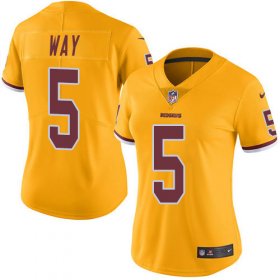 Wholesale Cheap Nike Redskins #5 Tress Way Gold Women\'s Stitched NFL Limited Rush Jersey