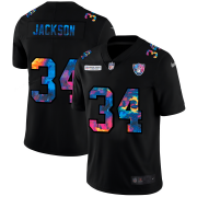 Cheap Las Vegas Raiders #34 Bo Jackson Men's Nike Multi-Color Black 2020 NFL Crucial Catch Vapor Untouchable Limited Jersey