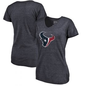 Wholesale Cheap Women\'s Houston Texans NFL Pro Line by Fanatics Branded Navy Distressed Team Logo Tri-Blend T-Shirt
