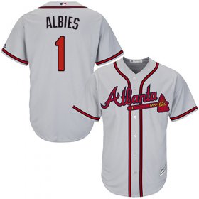 Wholesale Cheap Braves #1 Ozzie Albies Grey Cool Base Stitched Youth MLB Jersey