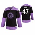 Wholesale Cheap Adidas Bruins #47 Torey Krug Men's Black Hockey Fights Cancer Practice NHL Jersey
