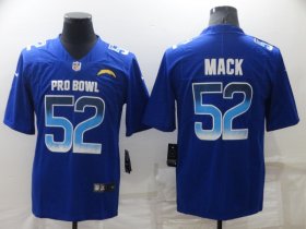 Wholesale Cheap Men\'s Los Angeles Chargers #52 Khalil Mack Royal Pro Bowl Stitched Jersey