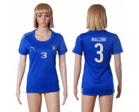 Wholesale Cheap Women\'s Italy #3 Maldini Home Soccer Country Jersey