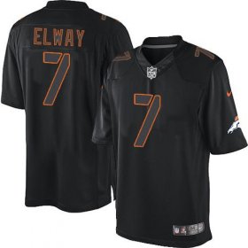 Wholesale Cheap Nike Broncos #7 John Elway Black Men\'s Stitched NFL Impact Limited Jersey