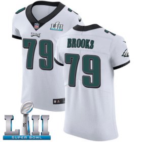 Wholesale Cheap Nike Eagles #79 Brandon Brooks White Super Bowl LII Men\'s Stitched NFL Vapor Untouchable Elite Jersey