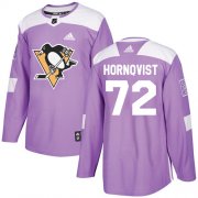 Wholesale Cheap Adidas Penguins #72 Patric Hornqvist Purple Authentic Fights Cancer Stitched NHL Jersey