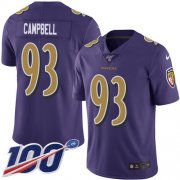 Wholesale Cheap Nike Ravens #93 Calais Campbell Purple Men's Stitched NFL Limited Rush 100th Season Jersey