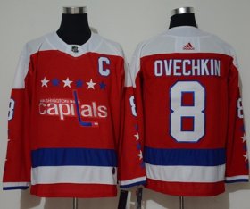 Wholesale Cheap Adidas Capitals #8 Alex Ovechkin Red Alternate Authentic Stitched NHL Jersey
