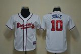 Wholesale Cheap Braves #10 Chipper Jones White Cool Base Stitched Youth MLB Jersey