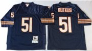 Wholesale Cheap Mitchell&Ness Bears #51 Dick Butkus Blue Small No. Throwback Stitched NFL Jersey