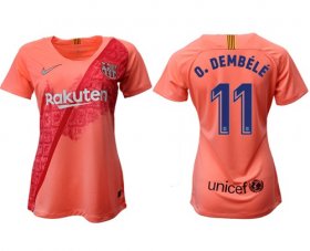 Wholesale Cheap Women\'s Barcelona #11 O.Dembele Third Soccer Club Jersey