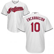 Wholesale Cheap Indians #10 Edwin Encarnacion White New Cool Base Stitched MLB Jersey