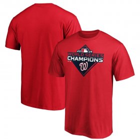 Wholesale Cheap Washington Nationals Majestic 2019 World Series Champions Logo T-Shirt Red
