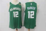 Wholesale Cheap Men's Milwaukee Bucks #12 Jabari Parker Green 2017-2018 Nike Swingman Stitched NBA Jersey