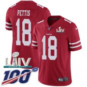 Wholesale Cheap Nike 49ers #18 Dante Pettis Red Super Bowl LIV 2020 Team Color Youth Stitched NFL 100th Season Vapor Limited Jersey